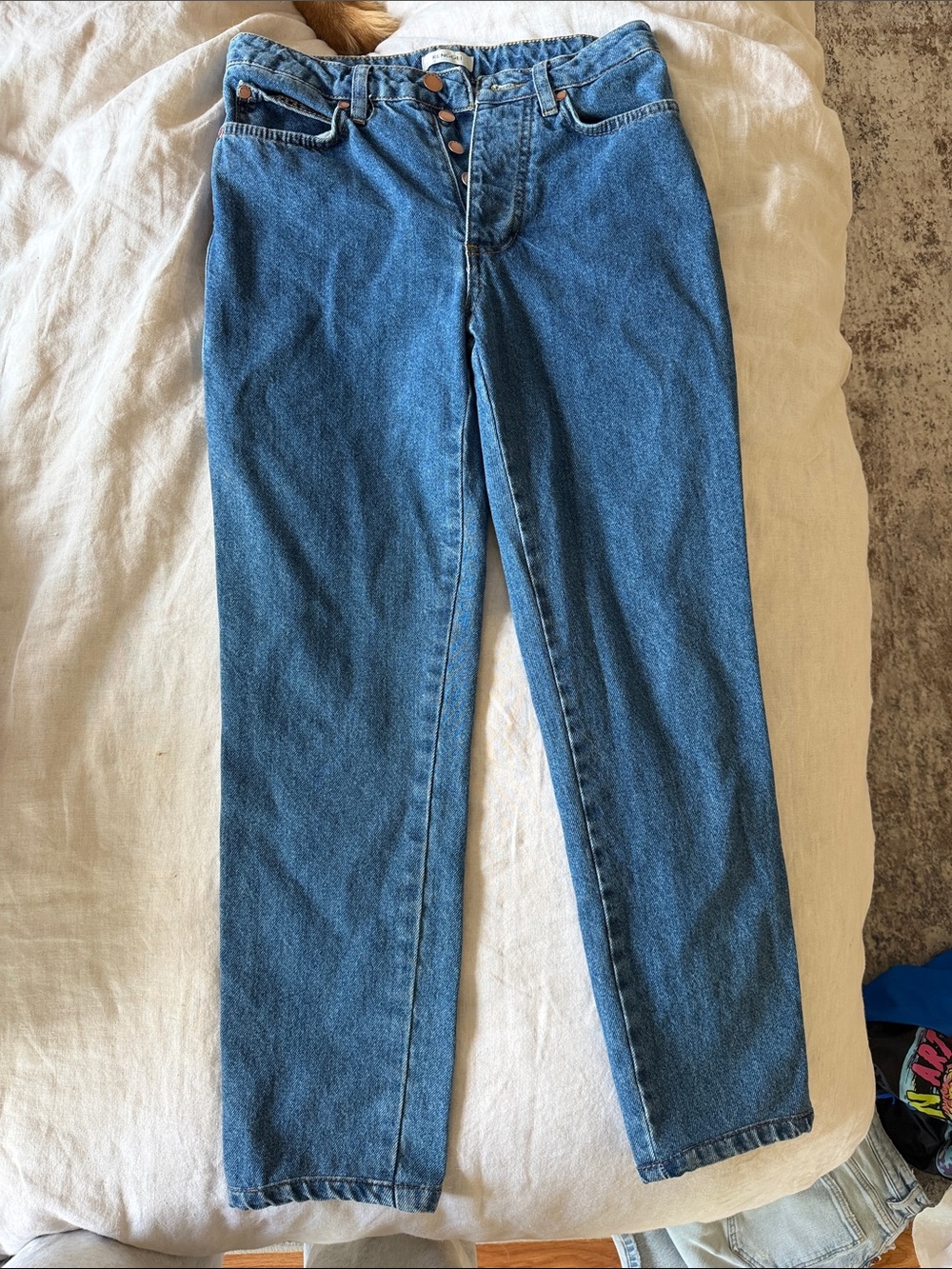 Straight-Leg High-Rise Women's Jeans in Blue Denim